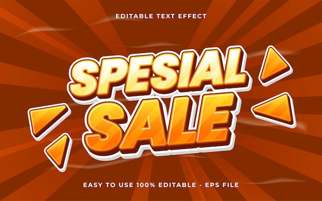 Efecto de texto editable Vector premium de estilo plantilla de dibujos animados en 3D en venta especial