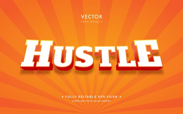 Efecto de texto editable vectorial en estilo hustle