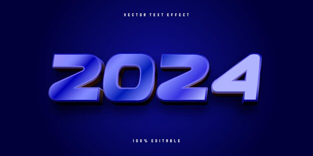 Efecto de texto editable vectorial gratuito Feliz Navidad 3d 2024 y estilo de fuente de año nuevo