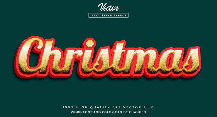 Vector efecto de texto editable vectorial de navidad 3d