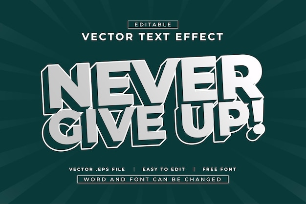 Efecto de texto editable vectorial nunca se rinde
