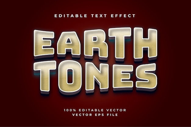 Efecto de texto editable vectorial palabra de tonos terrosos fácil de usar y editable