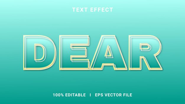 Efecto de texto editable vectorial querido 3D