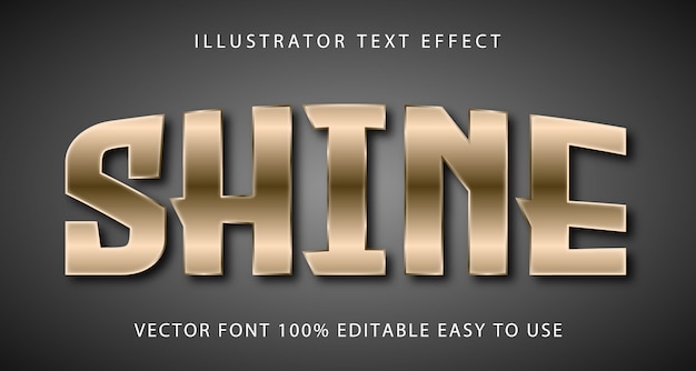 Efecto de texto editable vectorial Shine