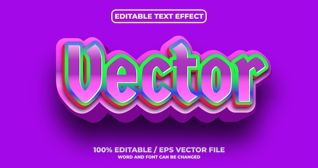 Vector efecto de texto editable vectorial