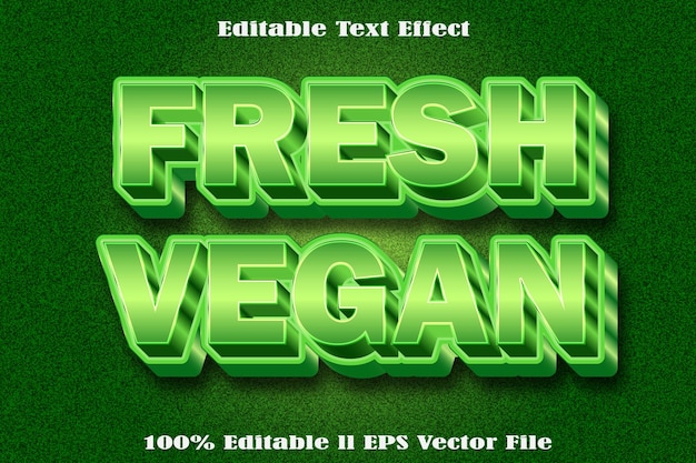 Efecto de texto editable vegano fresco