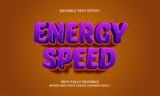 Efecto de texto editable de velocidad de energía con un tema de carrera de velocidad y flash
