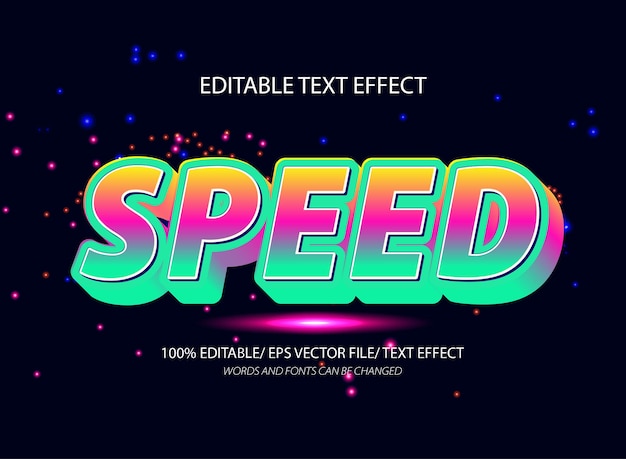 Efecto de texto editable de velocidad y estilo de texto editable