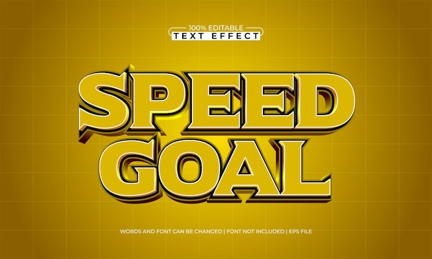 efecto de texto editable de velocidad de gol con un estilo de texto de deporte y juego