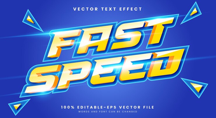 Vector efecto de texto editable de velocidad rápida plantilla adecuada para el estilo de texto champion tema