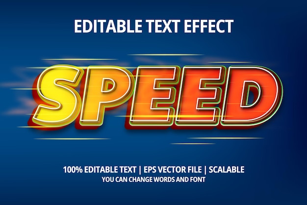 Efecto de texto editable de velocidad