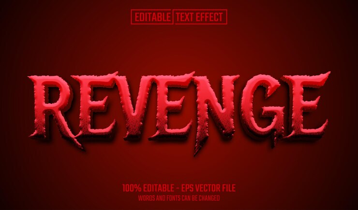 Vector efecto de texto editable de venganza