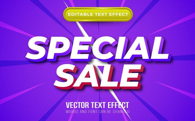 Efecto de texto editable de venta especial.