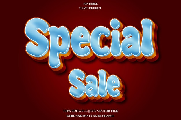 Efecto de texto editable de venta especial