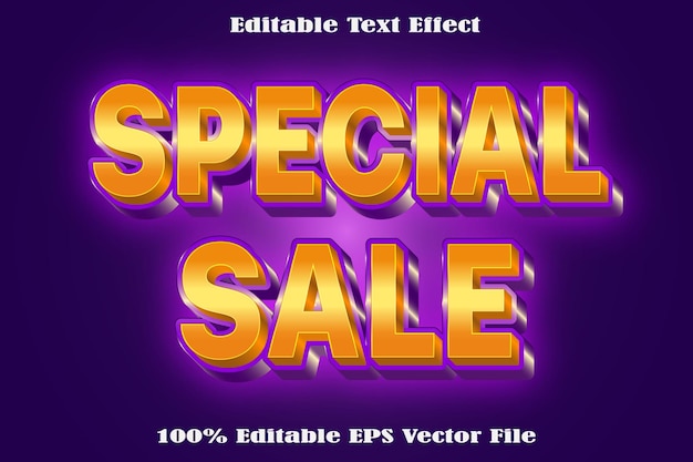 Efecto de texto editable de venta especial