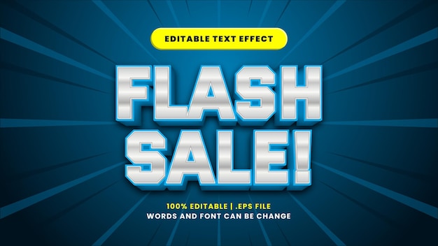 Efecto de texto editable de venta flash en estilo moderno 3d