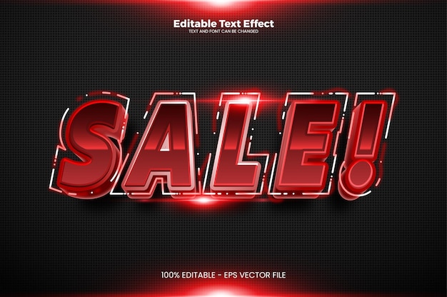 Efecto de texto editable de venta flash en estilo de tendencia moderna