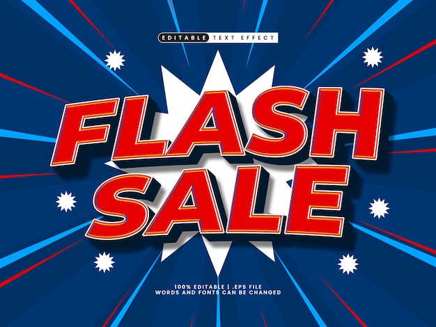 Efecto de texto editable de venta flash