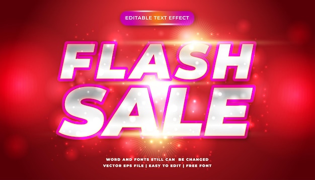 Efecto de texto editable de venta flash