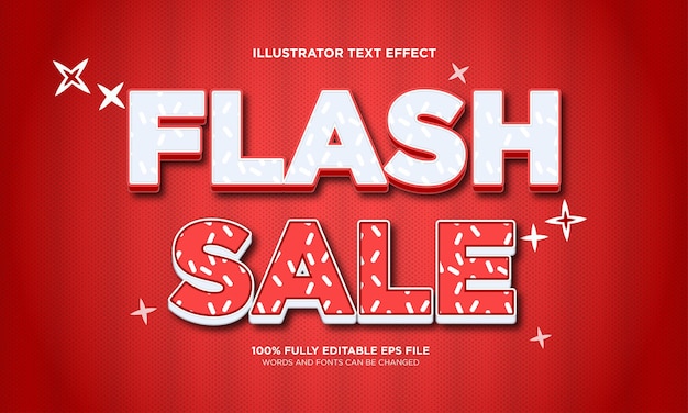 Efecto de texto editable de venta flash