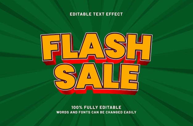 Efecto de texto editable de venta flash