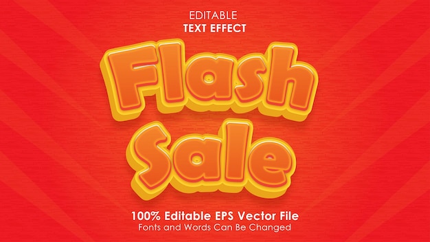 Efecto de texto editable de venta flash