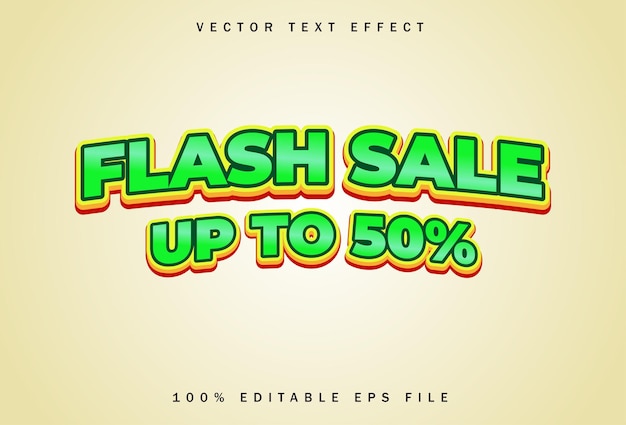 Efecto de texto editable de venta flash