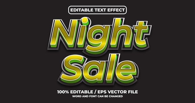 Efecto de texto editable para ventas nocturnas
