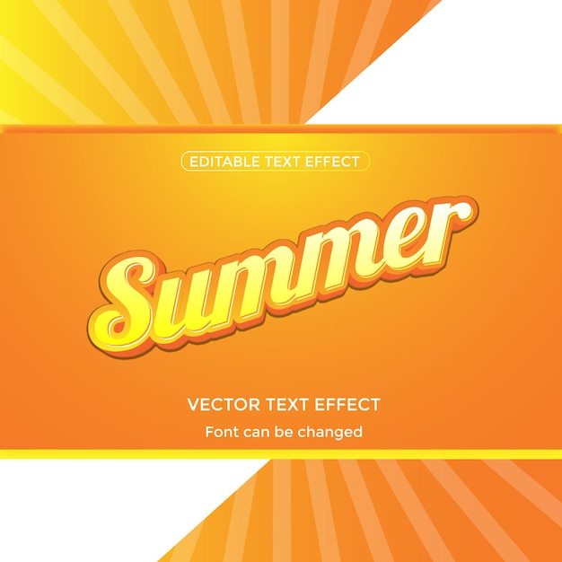 Efecto de texto editable de verano Vector Premium