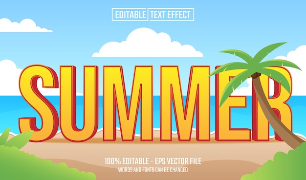 efecto de texto editable de verano