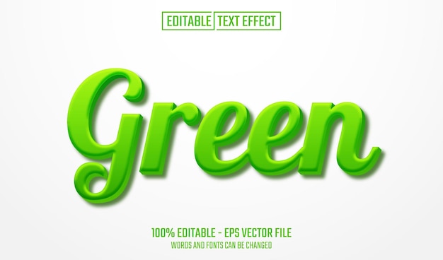 efecto de texto editable verde brillante