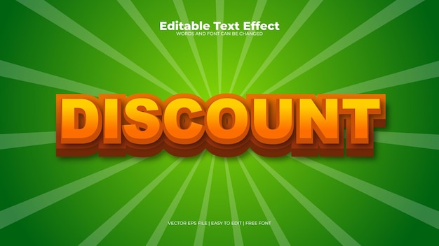Efecto de texto editable verde con descuento