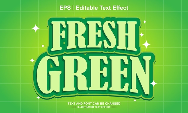 Efecto de texto editable verde fresco