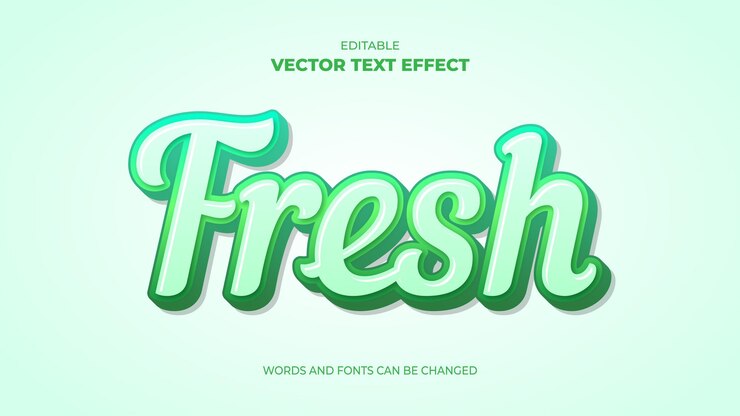 Vector efecto de texto editable verde fresco