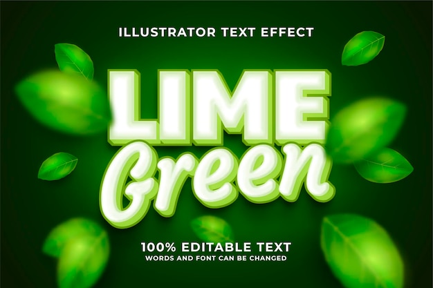 Efecto de texto editable verde lima