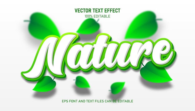 Efecto de texto editable verde de la naturaleza