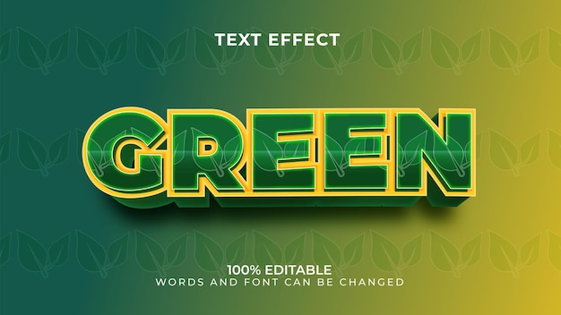 Efecto de texto editable verde