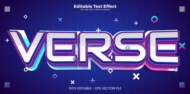 Efecto de texto editable en verso en estilo de tendencia moderna.