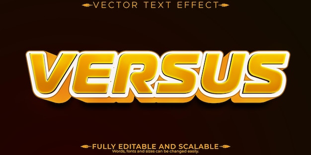Efecto de texto editable versus estilo de texto de lucha y batalla editable