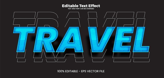 Efecto de texto editable para viajes en estilo de tendencia moderna