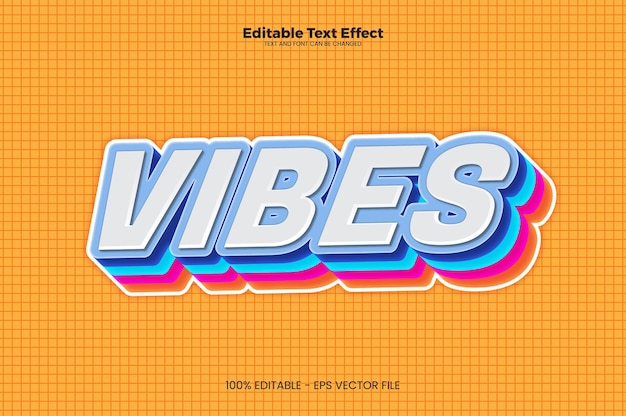 Efecto de texto editable Vibes en el estilo de tendencia moderna