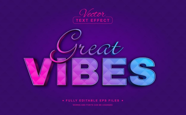 Efecto de texto editable de Vibes