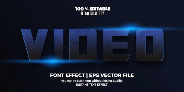 Efecto de texto editable de video