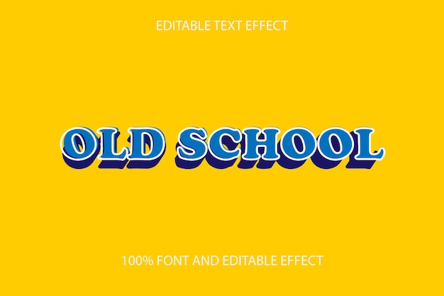 Efecto de texto editable de la vieja escuela en relieve estilo de dibujos animados