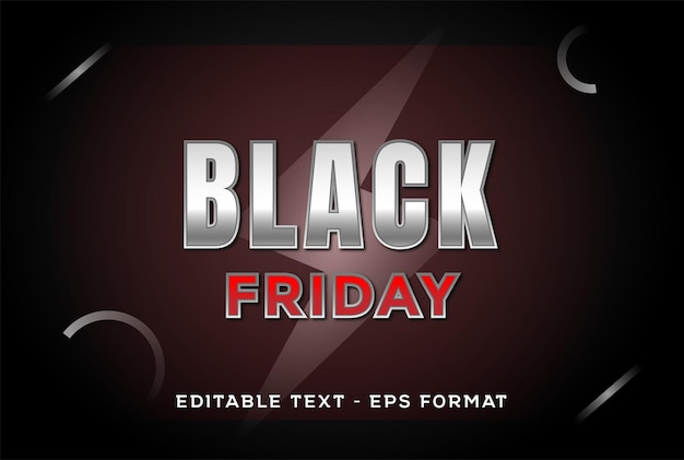 Efecto Texto Editable Viernes Negro Descuento Venta Promo Fondo Diseño Vector