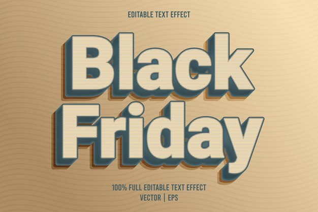 Efecto de texto editable de viernes negro estilo retro