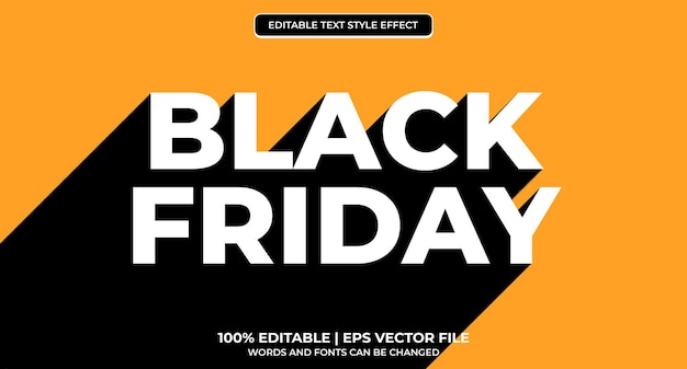 Efecto de texto editable de viernes negro. Estilo de tema de viernes negro.
