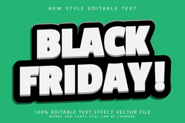 Efecto de texto editable de viernes negro en relieve estilo moderno