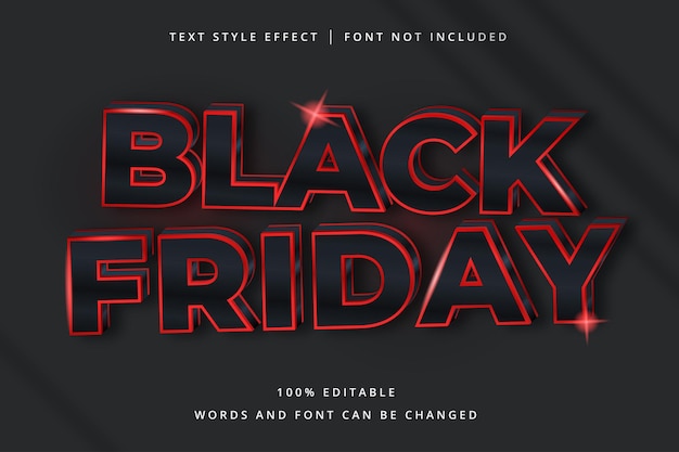 Efecto de texto editable de viernes negro