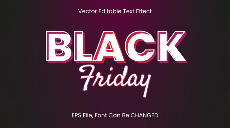 Vector efecto de texto editable de viernes negro